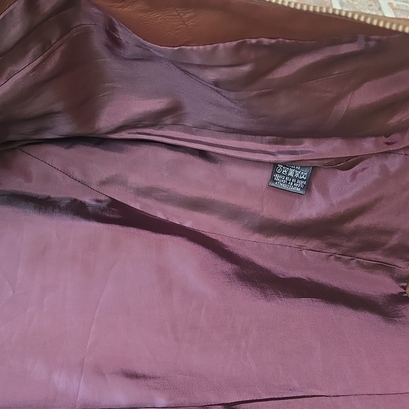 Lafayette 148 New York Brown Leather Jacket Fitted Silhouette Design Size 4 - Picture 6 of 7